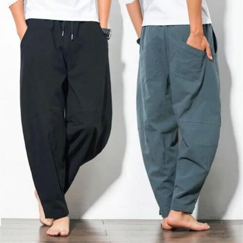 Vintage Style Mens Harem Pants Spring Summer New Arrival Loose Male Bloomers Trendy Fashion Baggy Trouser Sarouel Plus Size