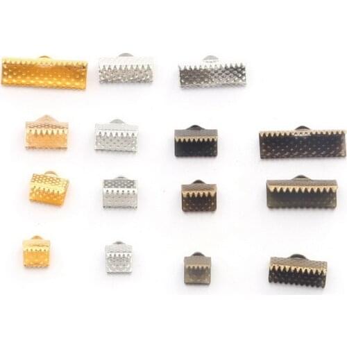 100-200pcs Cord Crimp End Beads Buckle Tips Clasp For Jewelry Making Necklace Bracelet Cords Connectors DIY Jewelry Findings