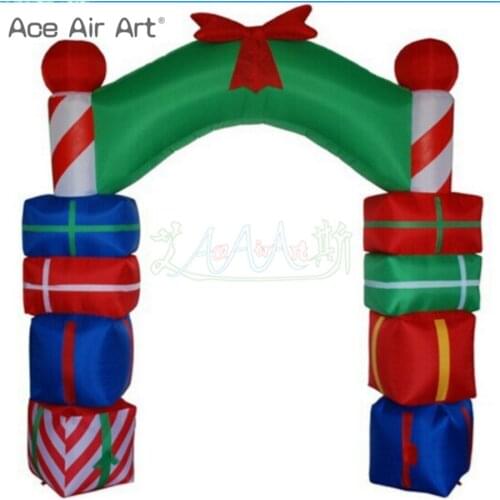 Free fans Christmas giant inflatable arch with gift boxes for decoration Christmas holiday party