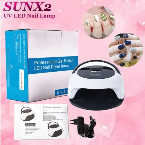 SUNX2 Plus UV LED nail Lamp 75w handle Gel Polish Curing Auto Sensing 36 Pcs Lamp with LCD Display painless Nails Manicure Tools