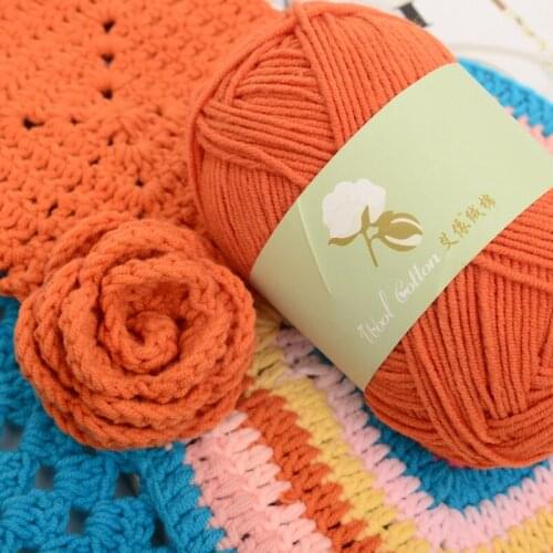 High Quality 100g 2 Ball Cotton Yarn For Hand Knitting Baby Crochet Hook Lana Worsted YarnsThread Linhas Para Hilo De Ganchillo
