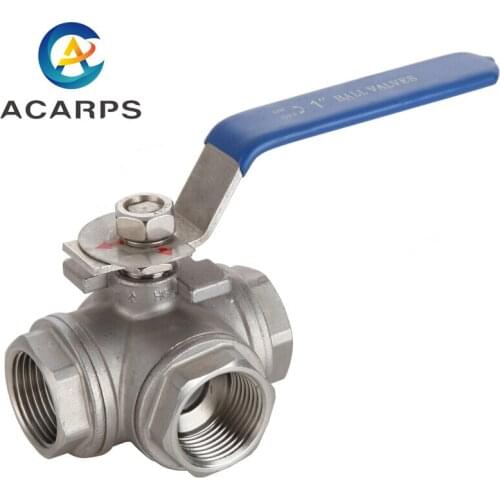 1.5 inch 3 Way Stainless Steel Ball Valve For Water Oil Steam