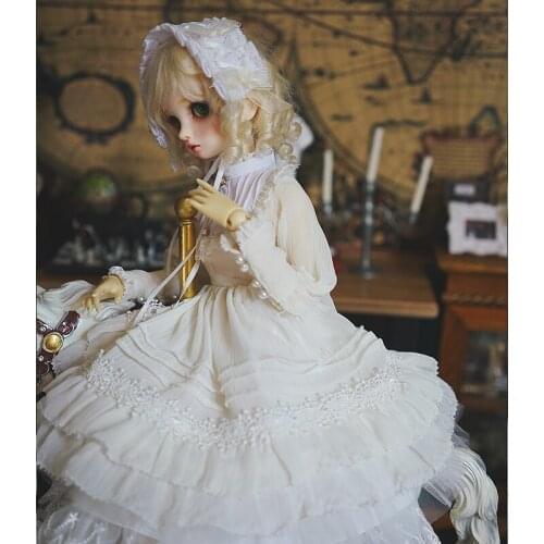 1/6 Blythe Dress BJD Dress 1/3 1/4 Bjd Doll Light White Vintage Dress for 1/6 1/4 1/3 BJD Reborn Doll Accessories Dress