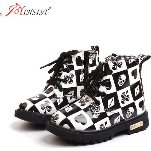2019 Children PU Leather Boots Martin Boots printing shoes boy girl shoes High Qualit