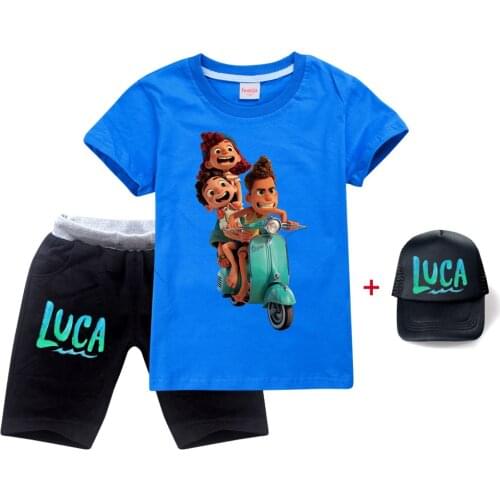 Summer Tracksuit Kids Luca Clothing Sets Baby Boys T-Shirt Fashion Sports Suits t shirts+Pants+sun hat 3 Pcs girl Cotton Clothes
