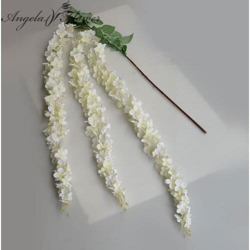 64.6" Artificial decorative silk hydrangea flower vines plants DIY wedding decor Rattan Bouquet photograph Photo props wisteria