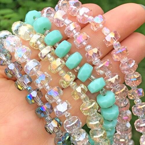 8mm Wheel Shape AB Clear Multicolor Austrian Crystal Rondelle Beads Faceted Round Loose Beads for Jewelry Making Diy Accessories