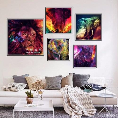 5D DIY Diamond Painting Animal Diamond Mosaic Cross Stitch Elephant Lion Hawk Zebra Full Drill Draw Rhinestone