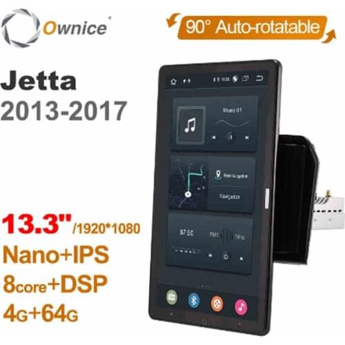 1920*1080 Android 10.0 Car Radio forJetta 2013 2014 2015 2016 Multimedia Video Audio GPS Player head Unit Auto 13.3" Rotatable
