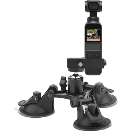 Suction Cup Car Mount for DJI Osmo Pocket 2 Accessory Stabilizer Vehicle Window Holder with Expansion Module 1/4 Inch Interface
