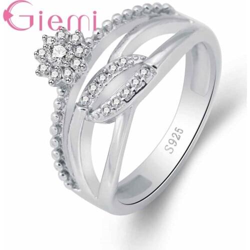 Big Luxury Wide Band Female Anel 925 Sterling Silver-Silver-Jewelry for Wedding Party Hot Zirconia Rings Wholesale/Retail