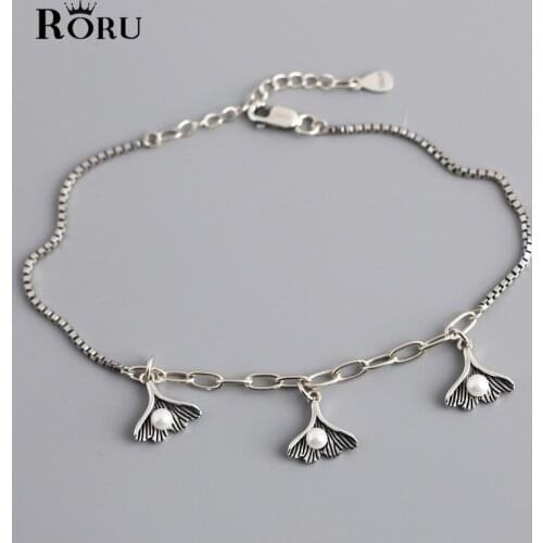 Silver 925 Pearl Flower Charms Bracelet for Women Punk Korean Engagement Party Gifts Fine Jewelry Minimalist Fashion Jewelry