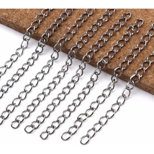 20pcs/lot 5cm Length Stainless Steel Tail Extender Chain for DIY Necklaces & Bracelets Jewelry Making Findings Wholesale