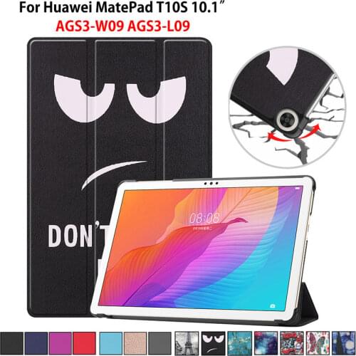 Case For Huawei MatePad T10S AGS3-L09 AGS3-W09 10.1'' Cover Funda Print Pattern Folding Stand Coque Shell Capa