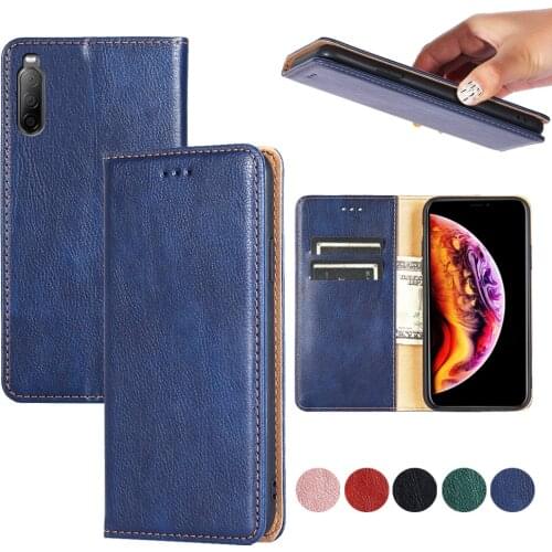 Luxury Leather Flip Case For Sony Xperia 1 8 10 20 5 XZ2 XZ4 Compact XZ3 XZ2 L3 L2 L1 Z5 Plus XA1 XA2 XA3 XZ Phone Cover Fundas