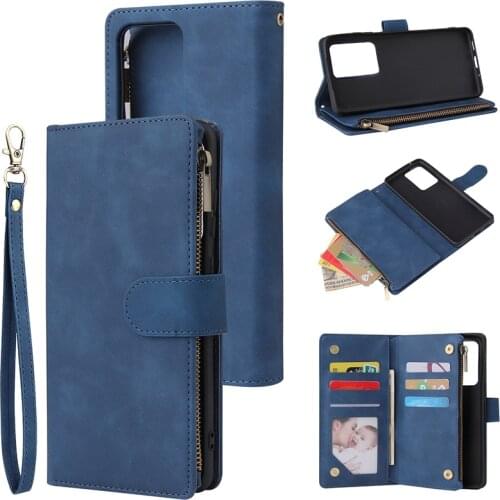 Zipper Wallet Case For Samsung S10 Plus S20 Ultra Leather Phone Case For Samsung Galaxy Note 20 Ultra 10 Lite 9 Flip Case Cover