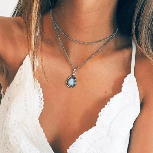 Double Chain Bohemia Lariat Choker Necklaces Long Multilayer Neckalce Boho Jewelry Minimal Girlfriend Gift Drop Shipping Kolye