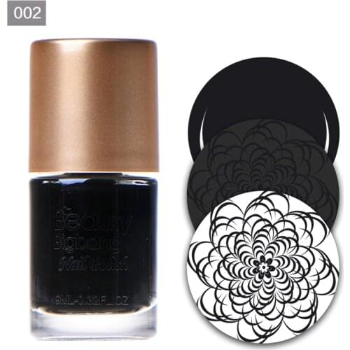 BeautyBigBang 9ml Nail Stamping Polish Black Color Printing Varnish Lacquer For Nail Art Stamping Plate Gel Nail Polishes