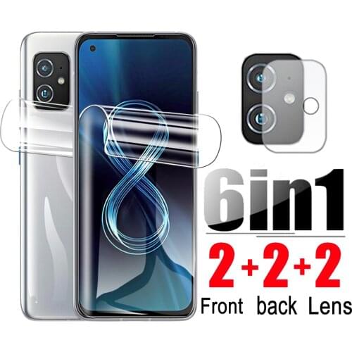 6in1 Hydrogel Film For Asus Zenfone 8 Lens Protective Glass on Asus Zenfone 8 Flip ZS672KS 6.67 inche Camera Screen Protector