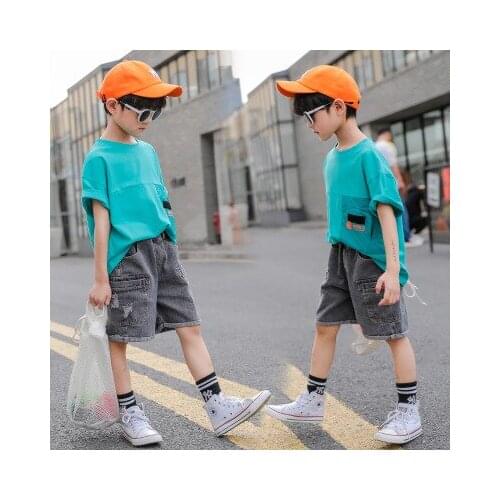 Childrens Clothing Sets 2020 Summer New Baby Boys Fashion Casual Short Sleeve T Shirt+jeans Shorts 2pcs Sets Boys Tracksuits