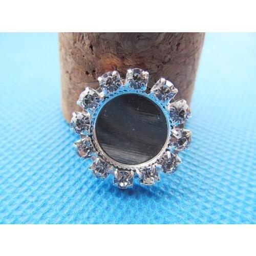 50pcs White Rhinestone Flatback Round Copper Pendant Charm Finding,Base Setting Tray Bezel,fit 12mm Cabochon Picture Cameo
