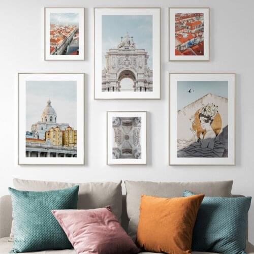 Lisbon City View Museum Street Graffiti Nordic Posters And Prints Wall Art Canvas Painting Wall Pictures For Living Room Decor