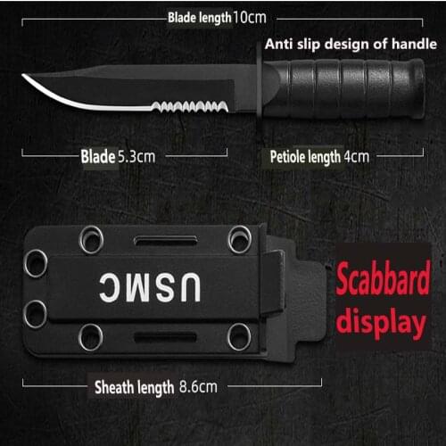 Stainless steel mini outdoor knife Mini camping knife survival chain knife multi purpose portable knife