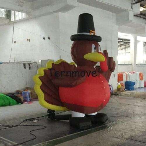 Inflatable turkey replica for thanksgiving day decoration Outdoor promotion Cosplay cartoon chicken mascot animals modle