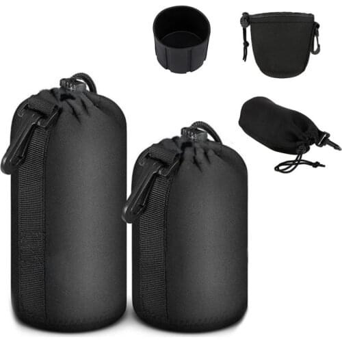 Camera Lens Bag Neoprene DSLR Soft Shockproof Protector Camera Lens Carry Pouch Bag Case For Canon Nikon Camera Accessories Kit