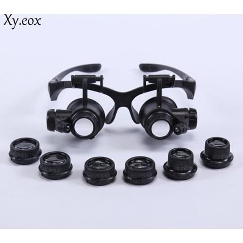 New 10X 15X 20X 25X LED Head Magnifier Magnifying Glass Jewelry Watch Repair Tool
