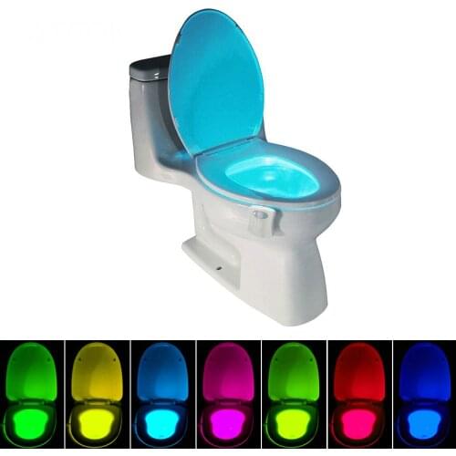 Wholesale Smart PIR Motion Sensor Toilet Seat Night Light 8 Colors for Home Toilet Bowl Bathroom Light Waterproof Backlight Lamp