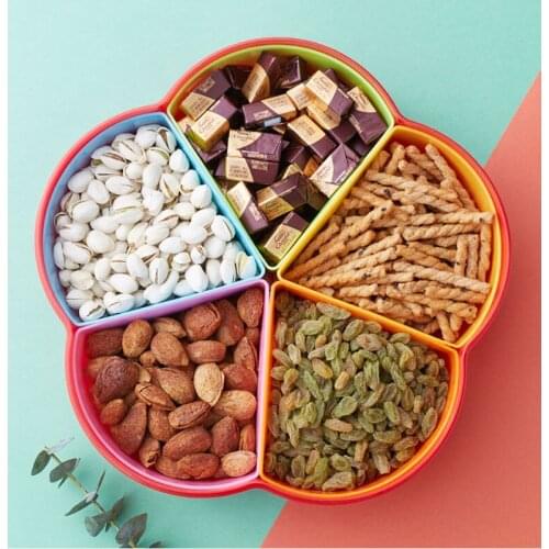 Plastic Transparent Lattice Candy Melon Seed Dried Fruit Tray Home Fruit Palte 25*6.5cm Dishes Fruit Plate