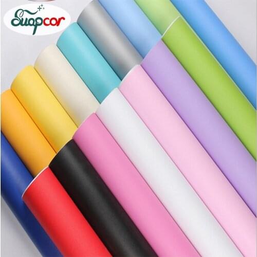 PVC Self-adhesive Living Room Waterproof Moisture-proof Solid Color Wallpaper Desktop Wardrobe Decoration Furniture Wall Sticker