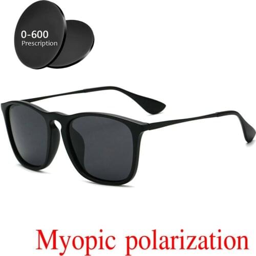 MINCL/ Men Square Polarized sun glasses ladies polarized sunglasses Diopter Custom Made Myopia Minus Prescription Lens -1 to 6NX
