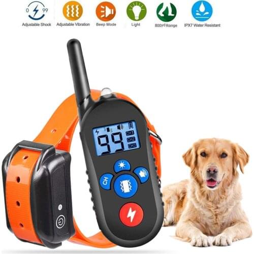 Dog Training Collar, Dog Shock Remote 2500ft Beep Shock LED Light Waterproof IPX7 Electric Dog Bark Collar for Medium Large Dogs