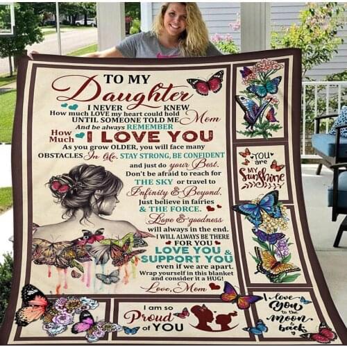 Comfortable Wrap Blanket Perfect Sunflower Letter To My Daughter Message Blankets A Gift For Family Friends Lovers For Home