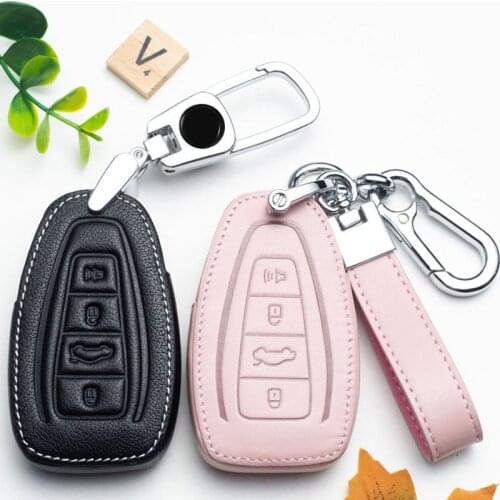 Top Layer Leather Car Key Case Cover for Geely Atlas Boyue NL3 EX7 Emgrand X7 EmgrarandX7 SUV GT GC9 Coolray 2019-2020 borui