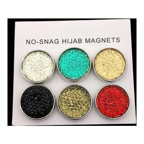 SHARPPIN Gold Silver Plated Magnet Brooches 12PCS Magnet Brooch Pin Muslim For Women Safety Scarf Pins Hijab Mixed Color