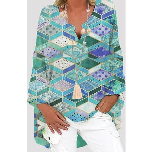 Women Summer Baggy Blouse New Polka Dot Printed Button Shirt Sexy V-neck Loose Tops Tunic Plus Size Shirt Female Blusas