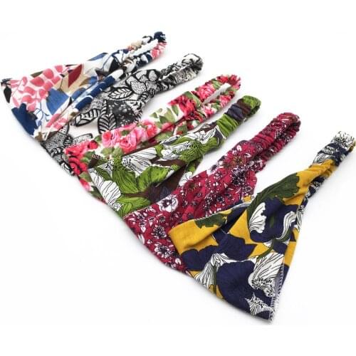 10pcs Flower Boho Women Girl Cotton Headbands Bandanas Turban Headwrap Elastic Headpiece Hair Bands Hair Accessories Bandage