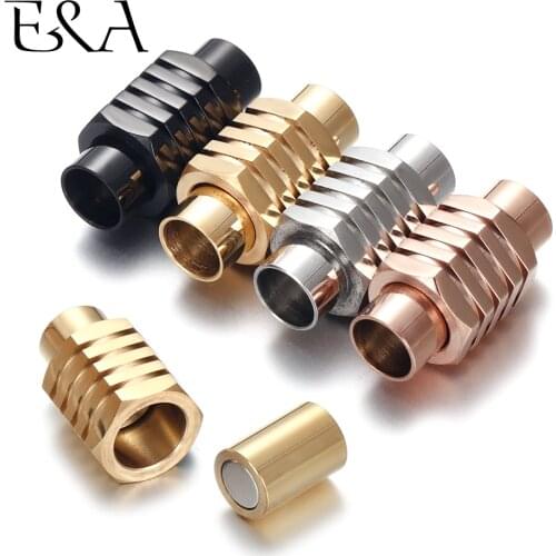 Stainless Steel Magnetic Clasp Hexagon 6mm 8mm Leather Cord Clasps Magnet Buckle DIY Supplies Jewelry Making Bracelet Components