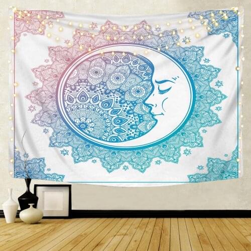 3D Boho Wall Tapestries Colorful Pearl Elephant Tapestry Mandala Fabric Mat Psychedelic Face Printing Bedroom Living Room Decor