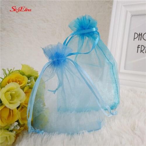 50PC 17*23cm Organza Bags wedding decoration Jewelry Packaging tulle fabric Organza Bags 5zSH318