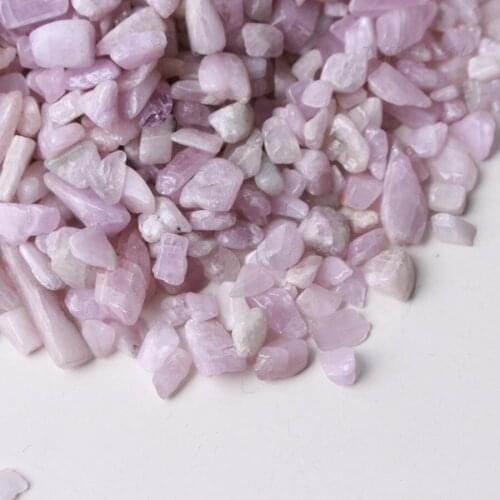 500G Pink Kunzite Crystal Gravel Polished Healing Decorative Stone