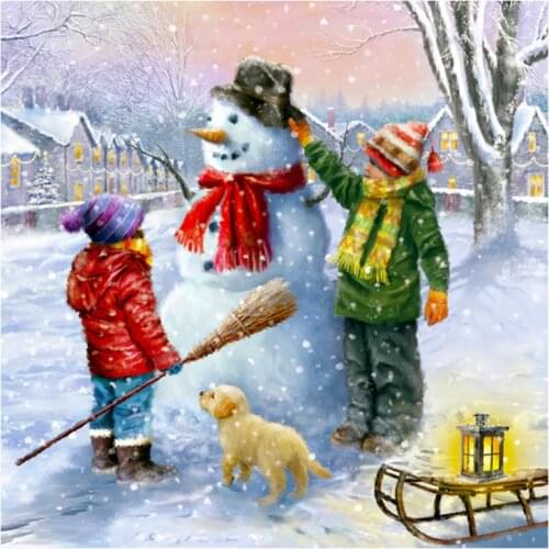5D Diamond Embroidery Cartoon Cross Stitch New Arrival Diamond Painting Snowman Mosaic Christmas Childrens Room Decor