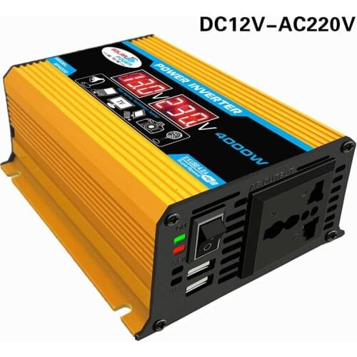 300W 12V to 220V/110V Car Power Inverter Converter Charger Adapter Dual USB Voltage Transformer Modified Sine Wave LCD Display