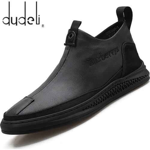 2020 Autumn Early Winter Shoes Men Genuine Leather Chelsea Boots Fashion Male Shoes Cow Leather Man Ankle Boots Black A1120