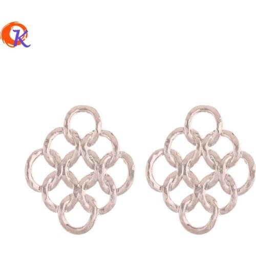 Cordial Design 100Pcs 23*27MM Earrings Accessories/DIY Jewelry Making/Net Shape/Rhodium/Hand Made/Jewelry Findings Component