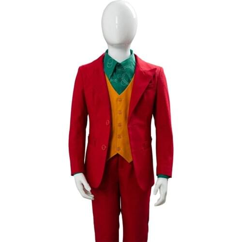 Kids Joker Cosplay Costume Children Uniform Outfits Halloween Carnival Costume Christmas gift for boy jacket