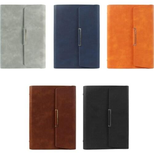 Elegant Travel Handcrafted Magnetic Buckle Diary Notebook Engraved Leather Journal Message Notebook Handwriting